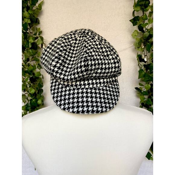 Vintage Mary Kate and Ashley Black & White Houndstooth Print Hat Y2K - Picture 2 of 10